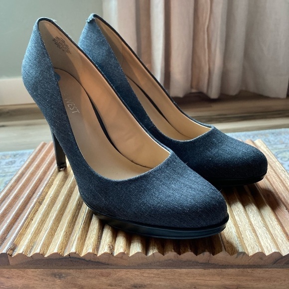 Nine West Black|White Herringbone fabric size 7.5 - Picture 1 of 10